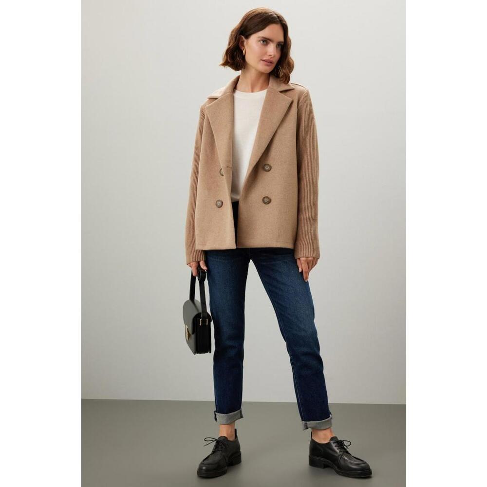 Splendid Brown Singrid Wool Jacket Size XS with Stretched Fabric